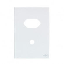 Placa p/ 1 Tomada + 1 Furo 4x2 - Novara Glass Branco